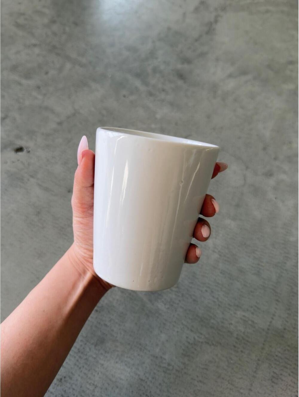White Ceramic Planter Pot / Minimal Modern Indoor Decor